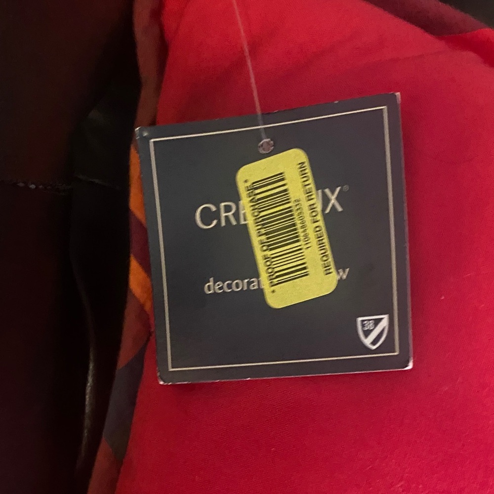 NWT Plaid Red and Gray Pillow - Picture 7 of 8